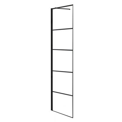 Rea Molier Black ścianka prysznicowa 80 cm boczna szkło przezroczyste REA-K8412