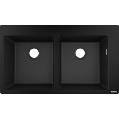 Hansgrohe S51 Zlewozmywak granitowy dwukomorowy 88x51 cm grafitowa czerń 43316170