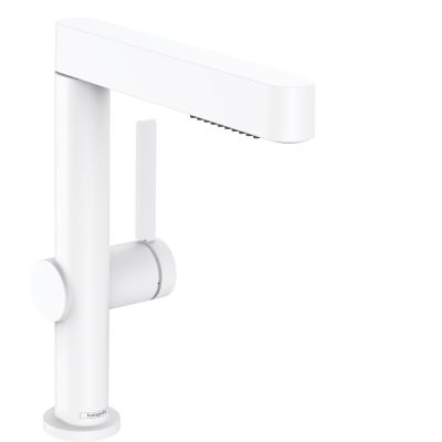 Hansgrohe 76063700 Finoris Jednouchwytowa bateria umywalkowa 230 z wyci$353gan$354 wylewk$355 2jet i kompletem odp$356ywowym Push-Open bia$357y matowy