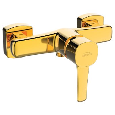 Invena Glamour bateria prysznicowa ścienna złoty połysk BN-02-009