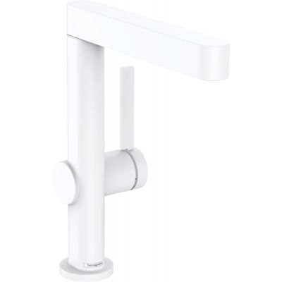 Hansgrohe 76060700 Finoris Jednouchwytowa bateria umywalkowa 230 z obrotow$88 wylewk$89 i kompletem odp$90ywowym Push-Open bia$91y matowy
