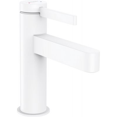 Hansgrohe 76010700 Finoris Jednouchwytowa bateria umywalkowa 100 z kompletem odp$285ywowym Push-Open bia$286y matowy