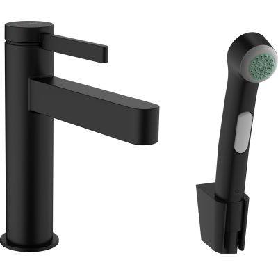 Hansgrohe 76210670 Finoris Jednouchwytowa bateria umywalkowa 110 z g$276wk$277 Bidette i w$278em 160 cm czarny matowy