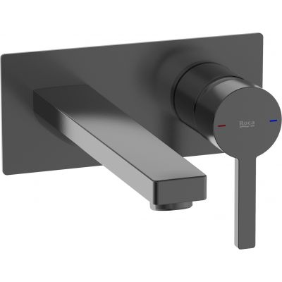 Roca Naia Black bateria umywalkowa podtynkowa czarny szczotkowany A5A3596NM0