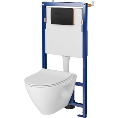 Cersanit Zestaw Mille Plus SET B625 miska WC CleanOn wisząca z deską wolnoopadającą Slim i stelaż podtynkowy Tech Line Opti z