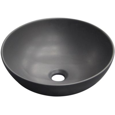 Invena Tinos umywalka 39,5 cm nablatowa okrągła czarny półmat CE-43-005