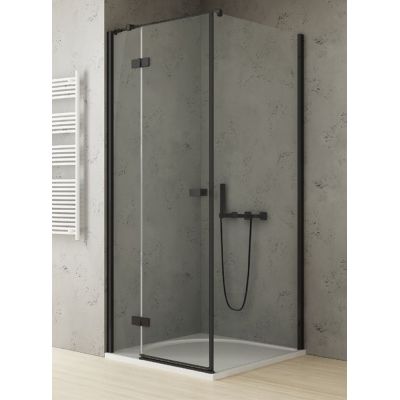 New Trendy Reflexa Black kabina prysznicowa 90x90 cm lewe czarny półmat/szkło przezroczyste EXK-1336/EXK-0296
