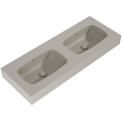 Elita Dimple umywalka 121x46 cm ścienna prostokątna podwójna fume mat 168891