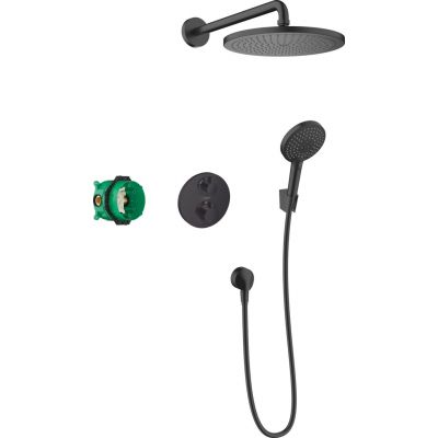 Hansgrohe Croma zestaw prysznicowy podtynkowy termostatyczny czarny mat 27961670