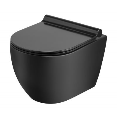 Uptrend Caneo miska WC wisząca Up-Rim z deską wolnoopadającą czarny mat TR2196D-18