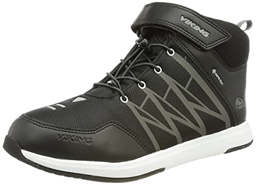 Viking Unisex dziecięce buty trekkingowe Oppsal Mid R Gtx, Czarny węgiel drzewny - 30 EU