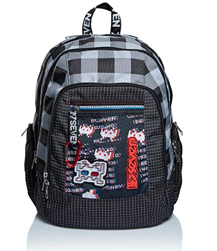 Seven Unisex plecak dziecięcy Zaino Advanced-Space Check, czarny, Taglia unica, czarny, jeden rozmiar