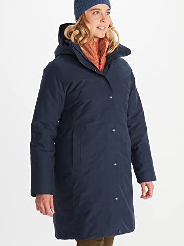 Marmot Kobiety Wm's Chelsea Coat, Ultralekka kurtka puchowa, nieprzemakalna parka puchowa, ciepły płaszcz zimowy, kurtka zimowa, wiatroszczelna kurtka funkcyjna, Arctic Navy, XS