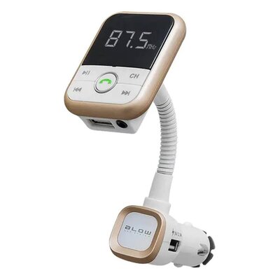 BLOW Transmiter FM, BT + ładowarka 2,1A WHITE 74-129# WHITE