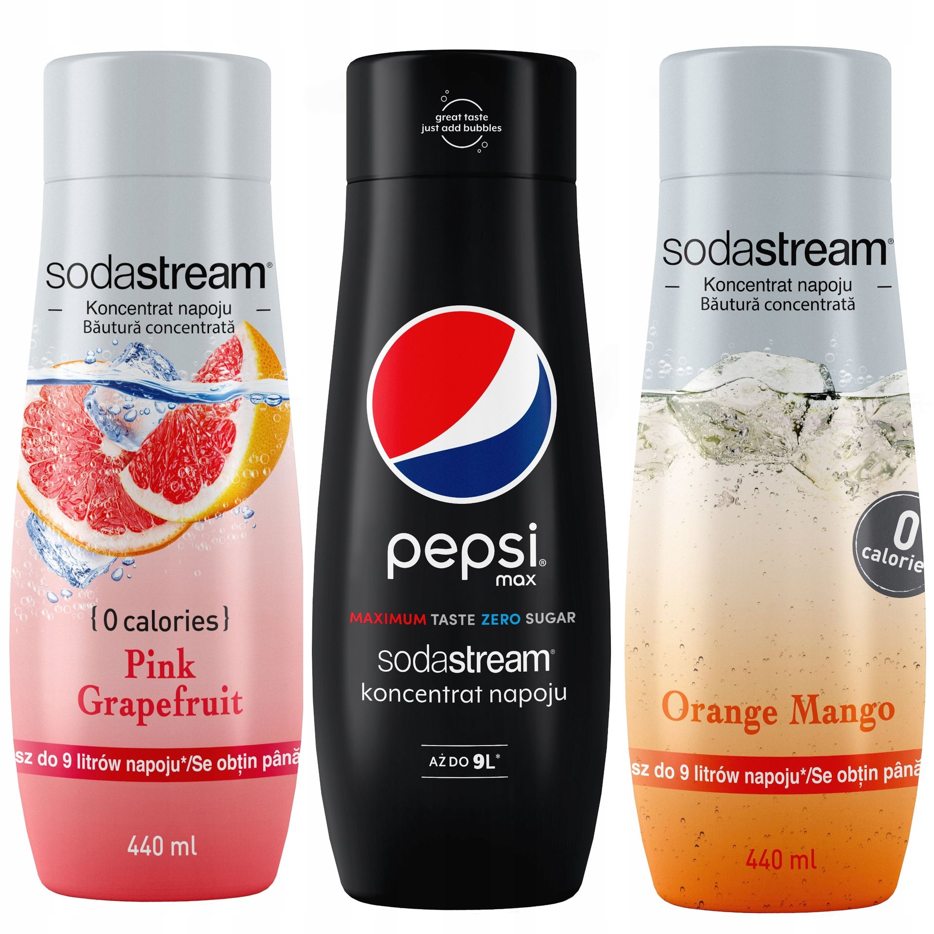 Zestaw 0 cukru Pepsi Max i smaki owoców SodaStream