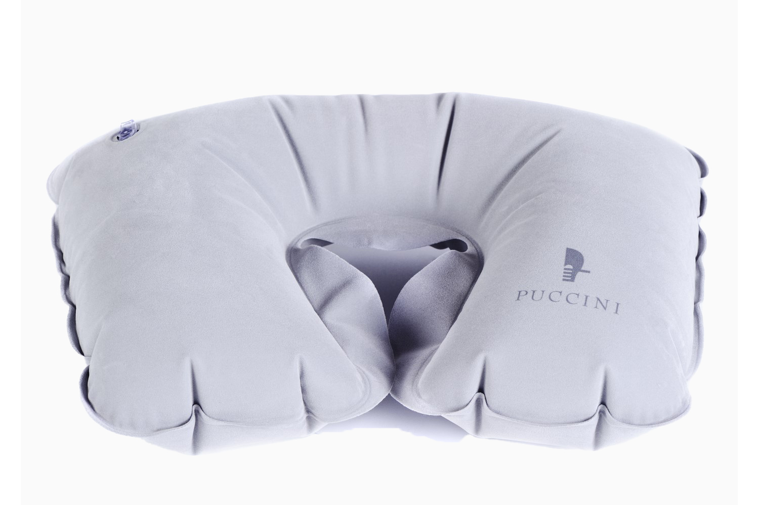 PUCCINI Szary dmuchany zagłówek turystyczny