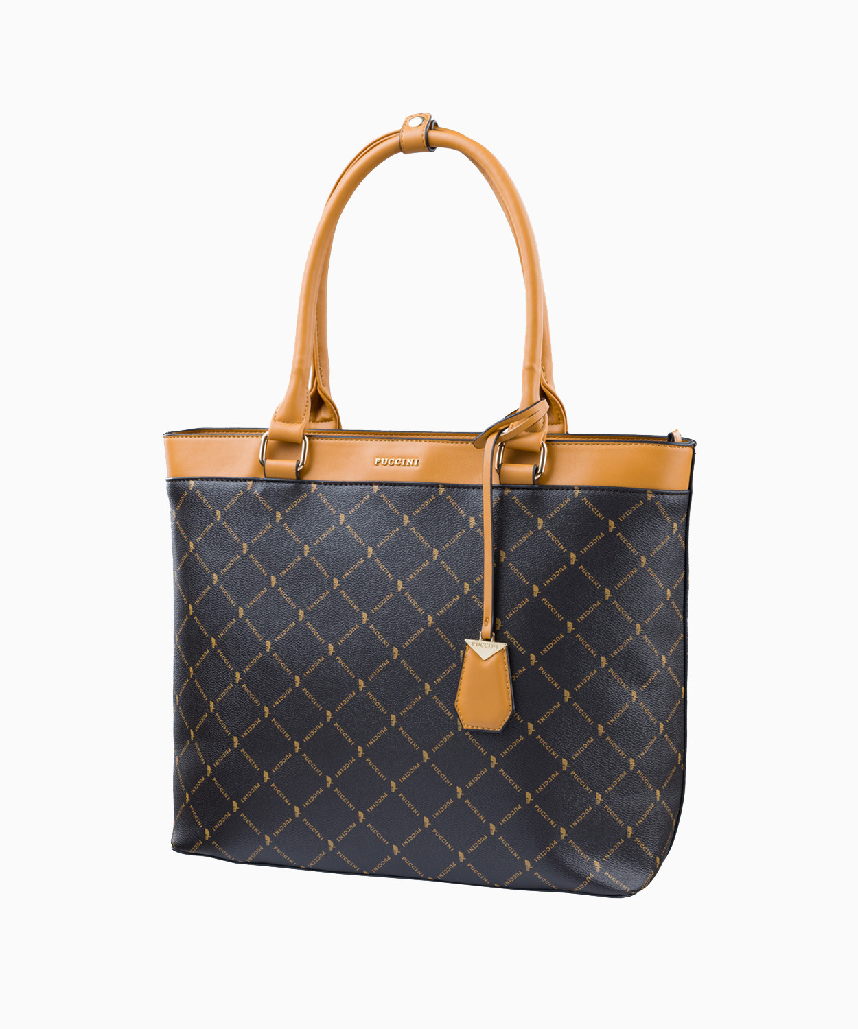 PUCCINI Elegancka logowana torebka typu shopper z ozdobnym brelokiem