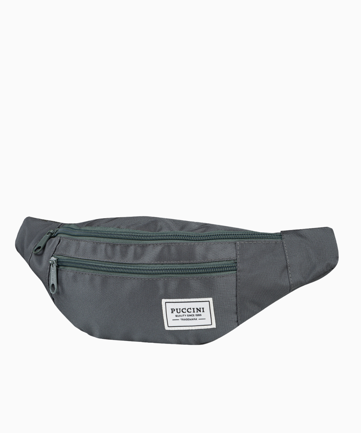 PUCCINI Zielona materiałowa nerka z neonową podszewką