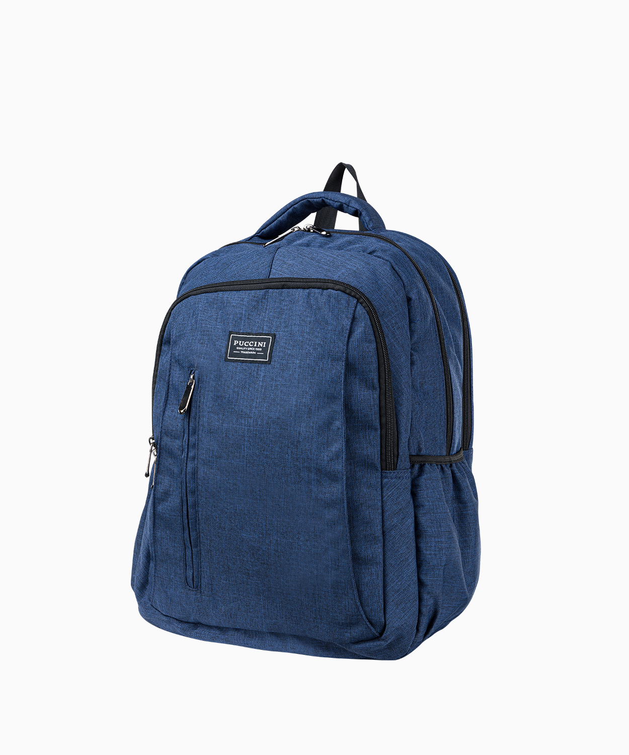 PUCCINI Niebieski duży plecak z kieszenią na laptopa