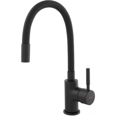 FERRO ZUMBA NERO Bateria zlewozmywakowa, elastyczna wylewka, czarna BZA4BLB