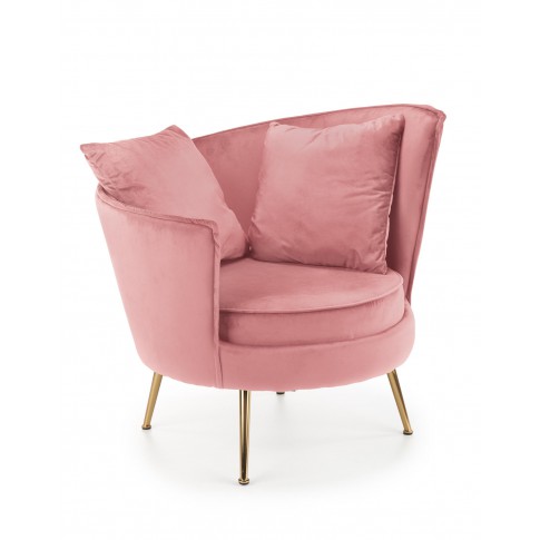Różowy welurowy fotel wypoczynkowy ALMOND Halmar