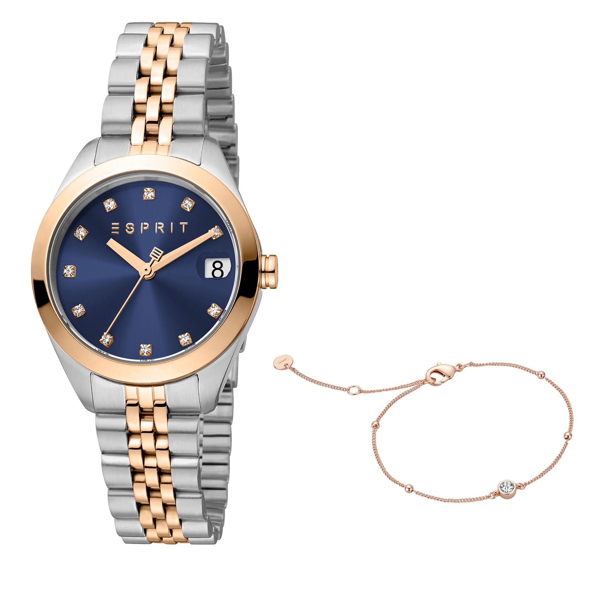 Zegarek ESPRIT - ES1L295M0245 Silver/Rose Gold