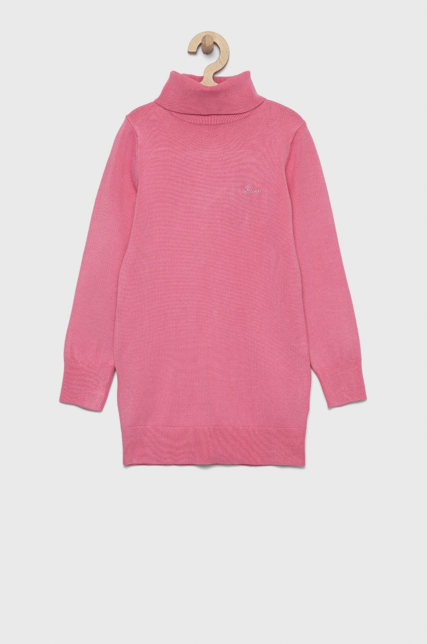 Guess sweter dziecięcy kolor różowy lekki