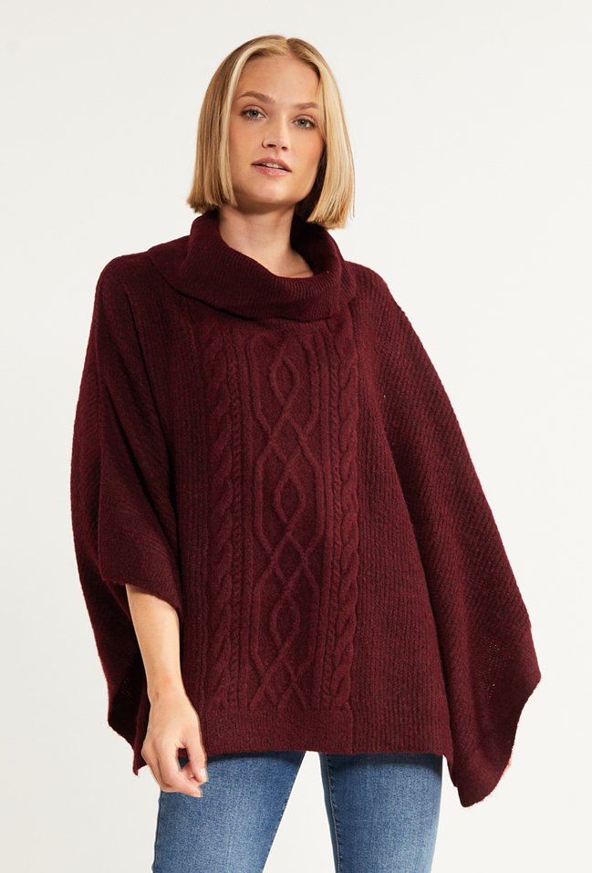 Sweter damski typu ponczo - Monnari