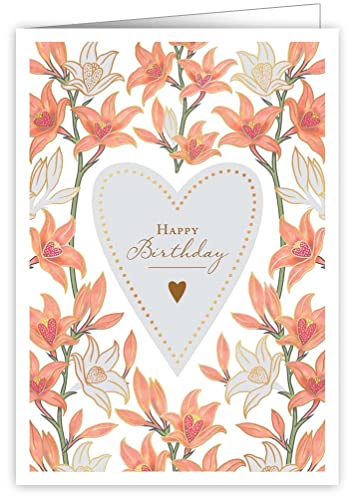 Kartka urodziny kwiaty w kształcie serca