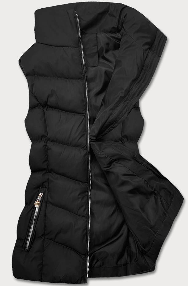 PUCHOWY BEZRĘKAWNIK DAMSKI CZARNY (5M719-392) - J.STYLE