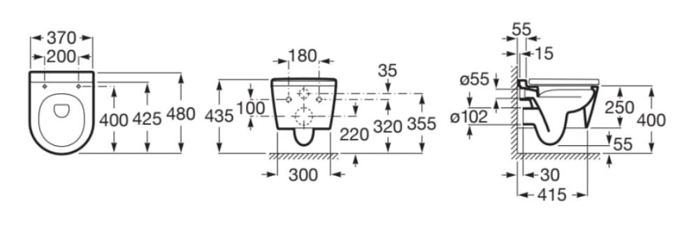 Roca Inspira Toaleta WC 48x37 cm bez kołnierza perłowa A346528630
