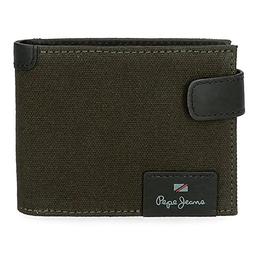 Pepe Jeans Hilltop portfel poziomy z zapięciem na kliknięcie, unikalny, zielony, única, Poziomy portfel z zamknięciem kliknięcia