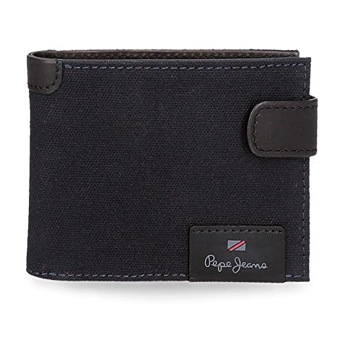 Pepe Jeans Hilltop portfel poziomy z zapięciem na kliknięcie, unikalny, Niebieski, única, Poziomy portfel z zamknięciem kliknięcia