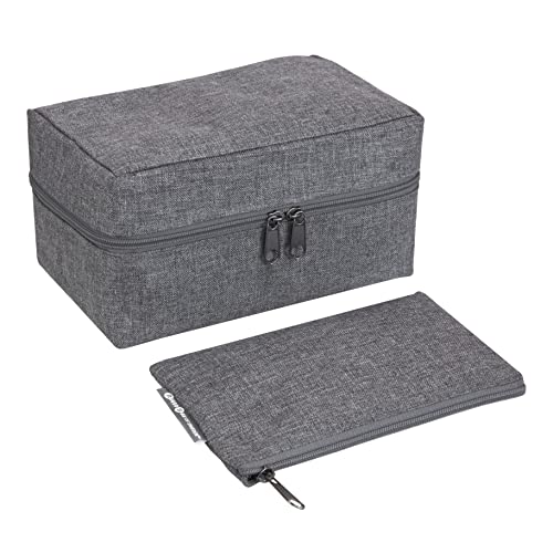 Bigso Box of Sweden Walizka organizer na akcesoria – torba do przechowywania z poliestru na walizki i torby podróżne – organizer kieszonkowy na kable, biżuterię, paszport itd., kolor szary