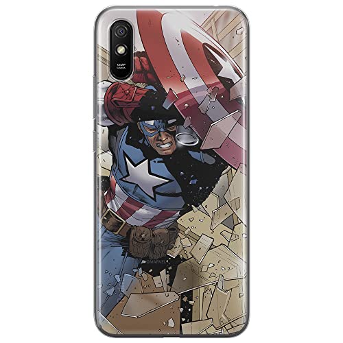 ERT GROUP etui na telefon Xiaomi REDMI 9A, case oryginalny i oficjalnie licencjonowany przez Marvel, wzór Kapitan Ameryka 021, optymalnie dopasowane, plecki z TPU