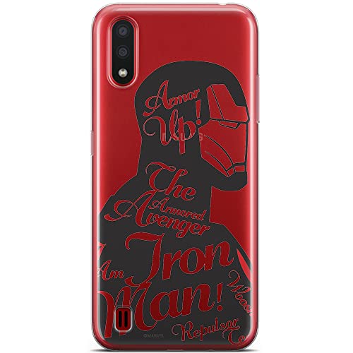 ERT GROUP etui na telefon Samsung A01, case oryginalny i oficjalnie licencjonowany przez Marvel, wzór Iron Man 010, optymalnie dopasowane, plecki z TPU częściowo przeźroczyste