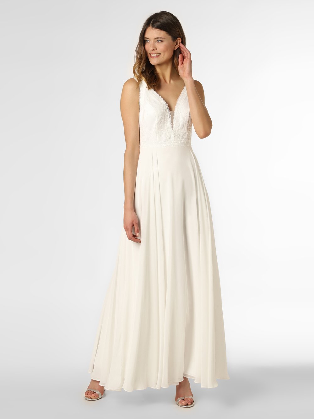 Sukienki - Luxuar Fashion - Damska suknia ślubna, biały - grafika 1