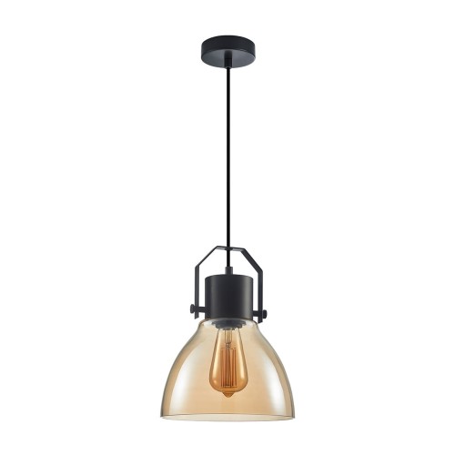 Darlena lampa wisząca 1-punktowa czarna/bursztynowa PND-22371-1-BK+AMB