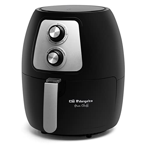 Orbegozo FDR 60 Frytkownica bezolejowa 4L, regulowany termostat, minutnik 60 minut, zdejmowana i zdejmowana kuwetka do zmywarki, system bezpieczeństwa, wolny od BPA i PFOA, 1500 W