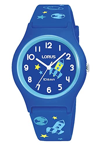 Lorus Chłopcy analogowy zegarek kwarcowy z silikonową bransoletką RRX45HX9, niebieski