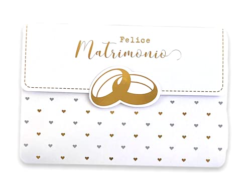 LINA REATYWNE GRAFICZNE Bilet z życzeniami Ślubne Uchwyt na pieniądze, wewnętrzna koperta na prezent dla nowożeńców w zestawie - zamek magnetyczny, 11,50 x 16,50 cm HBGFTBqcb