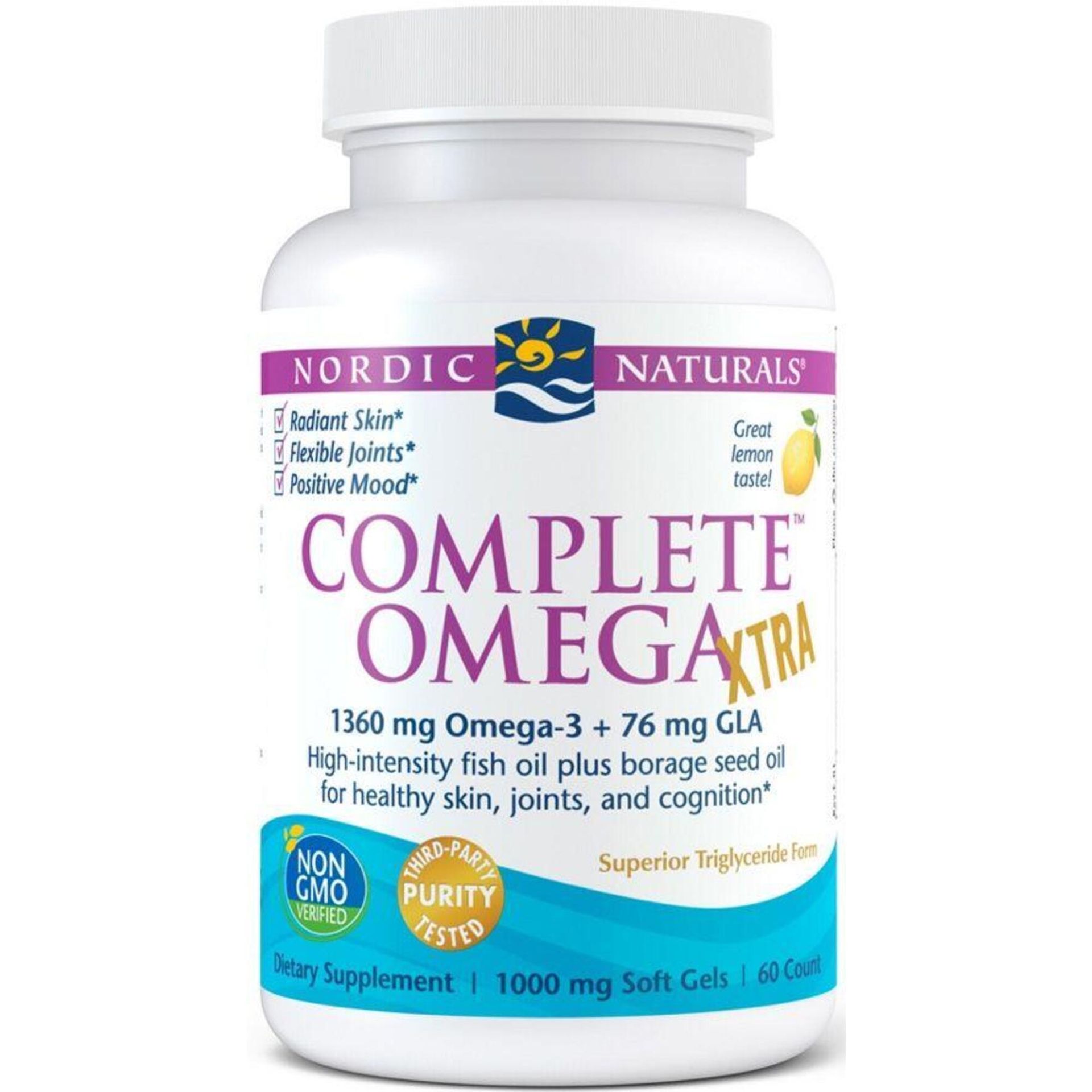 Omega Pharma NORDIC NATURALS Nordic Naturals Complete Xtra 1360mg smak cytrynowy 60 kapsułek 1125066