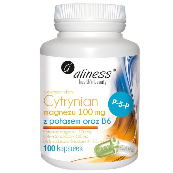 MEDICALINE Aliness Cytrynian magnezu z potasem oraz B6 x 100 caps