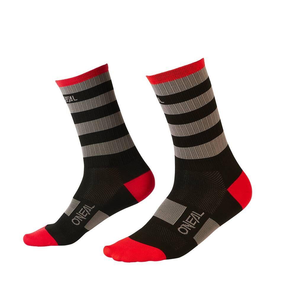 Skarpetki rowerowe O'Neal Performance Sock STRIPE V.22 black/gray/red