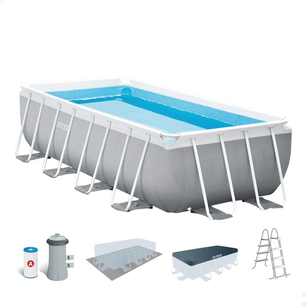 Intex Basen stelażowy Prism prostokątny 488 x 244 x 107 cm - zestaw 26792