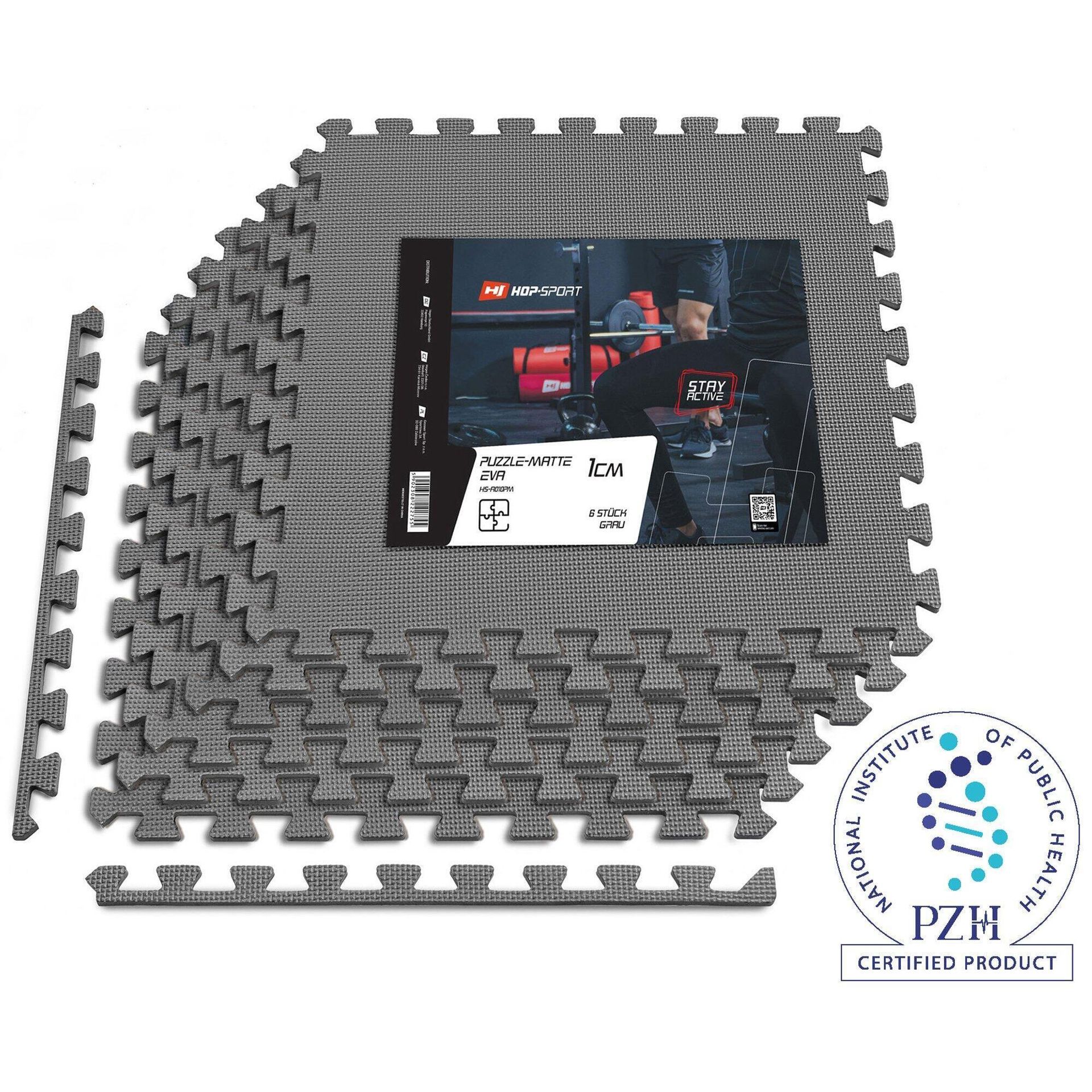 Hop-Sport Mata puzzle EVA 1cm szara - 6 sztuk