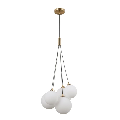 Perlos lampa wisząca 5-punktowa mosiądz miodowy PND-54456-5-HB