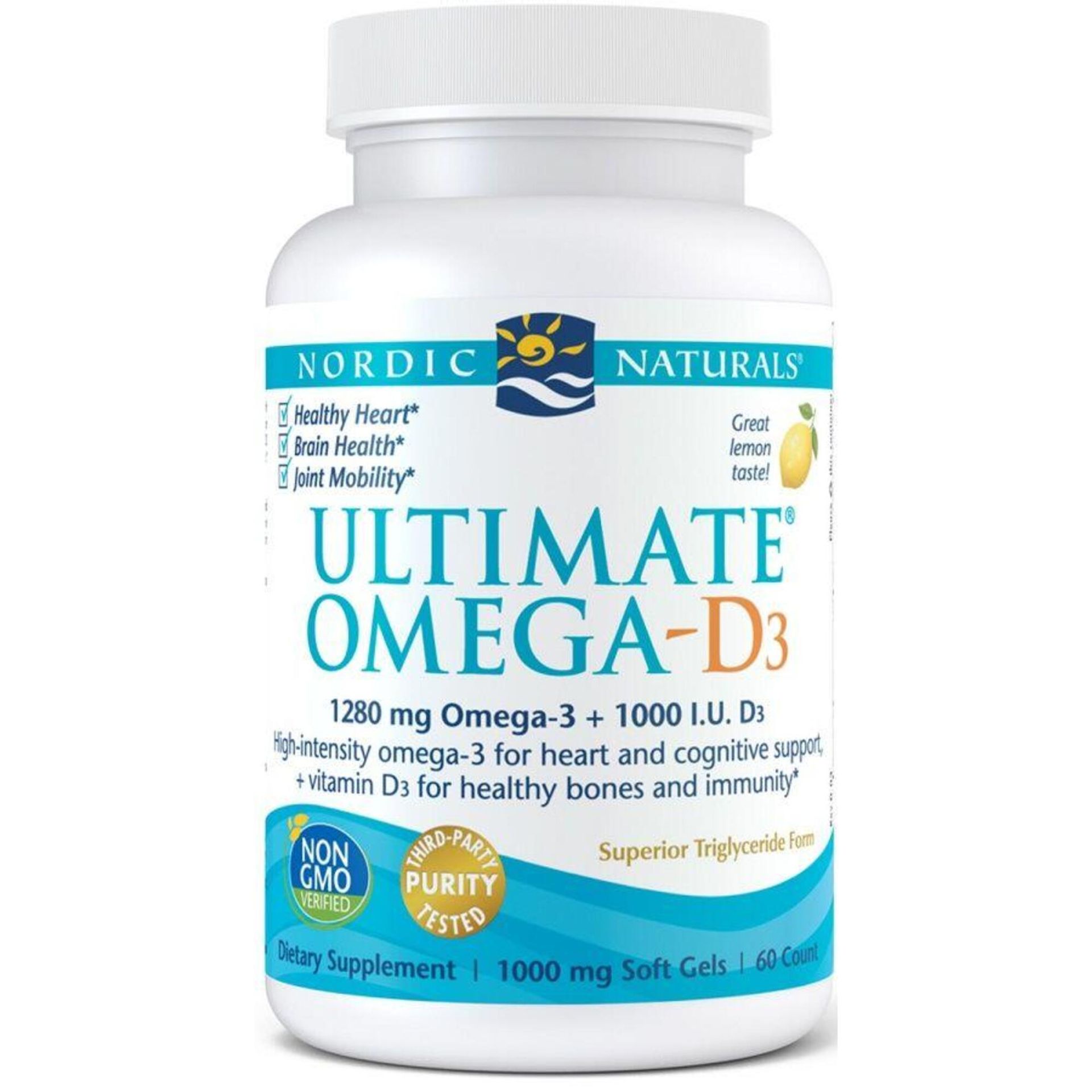 Ultimate Omega-D3, 1280mg Lemon - 60 solfgels Nordic Naturals
