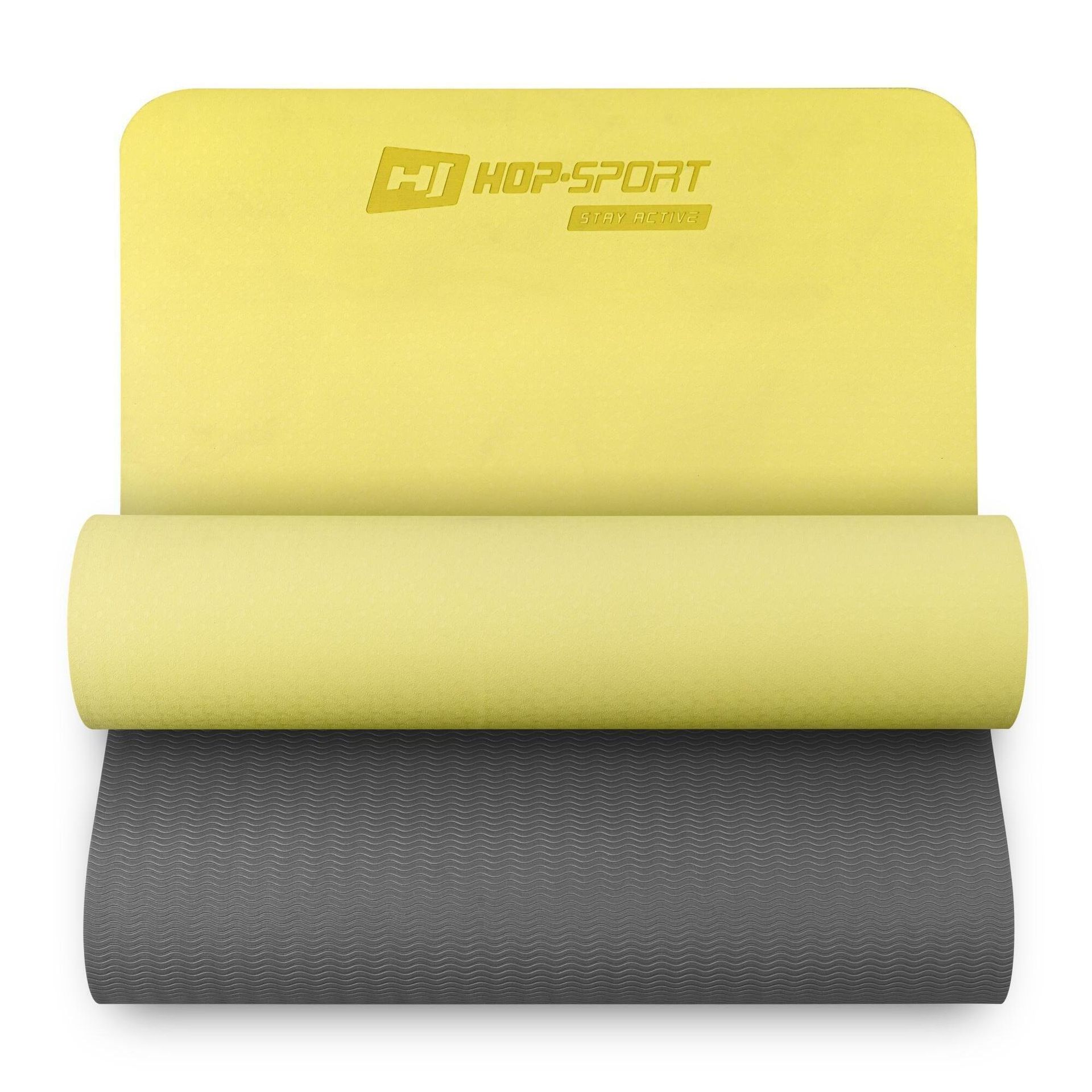 Hop-Sport Mata fitness TPE 0,6cm żółto/szara 51171
