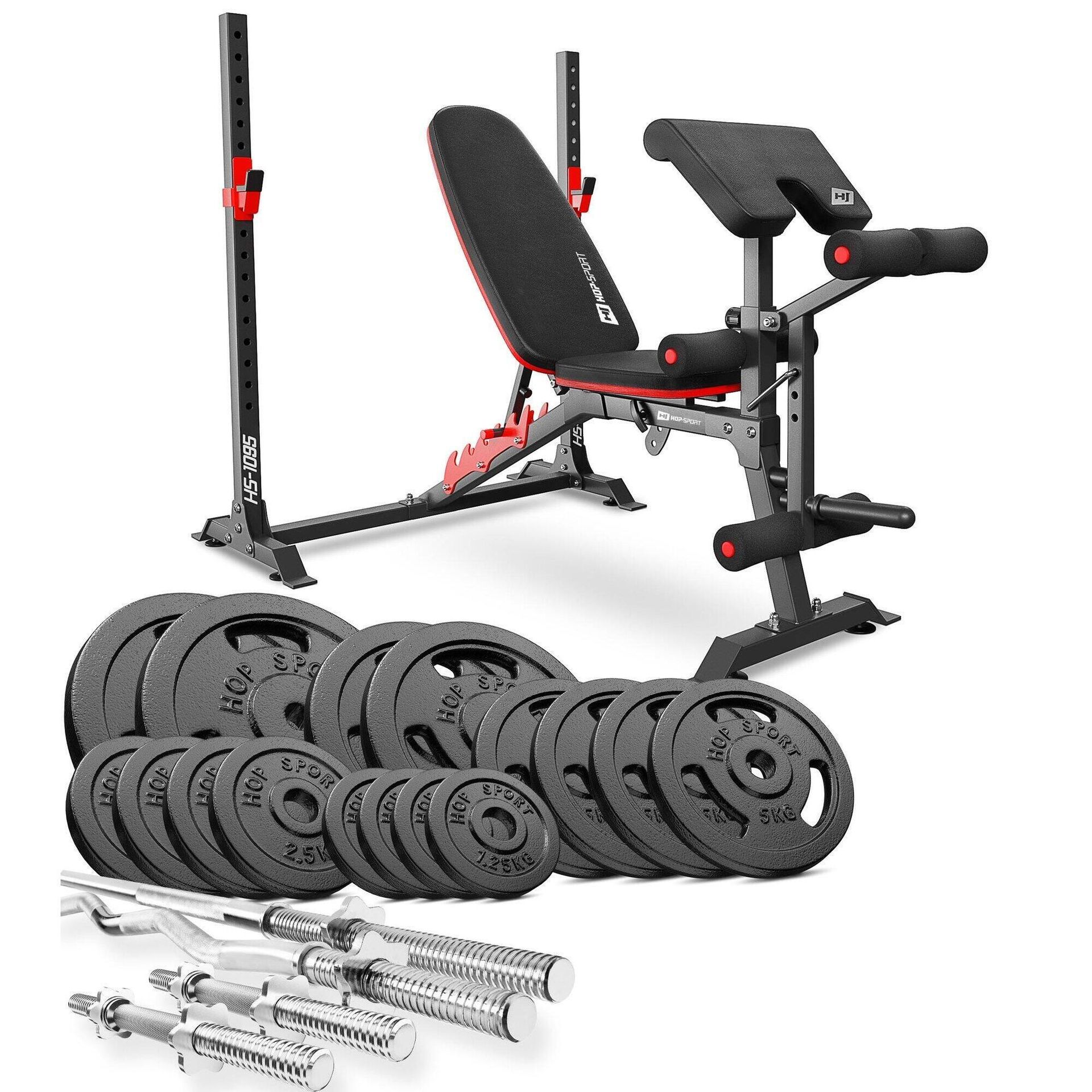 Hop-Sport Zestaw kulturystyczny Strong 116kg z ławką HS-1095 52227